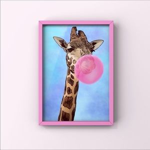 Giraffe art print 4”x6”